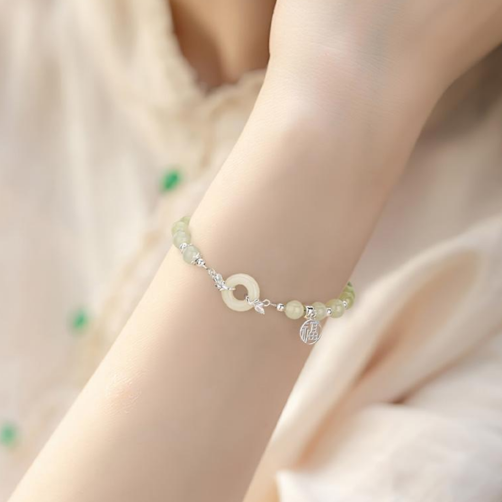 The Flourishing Path - Fuyun Hetian Jade Bracelet