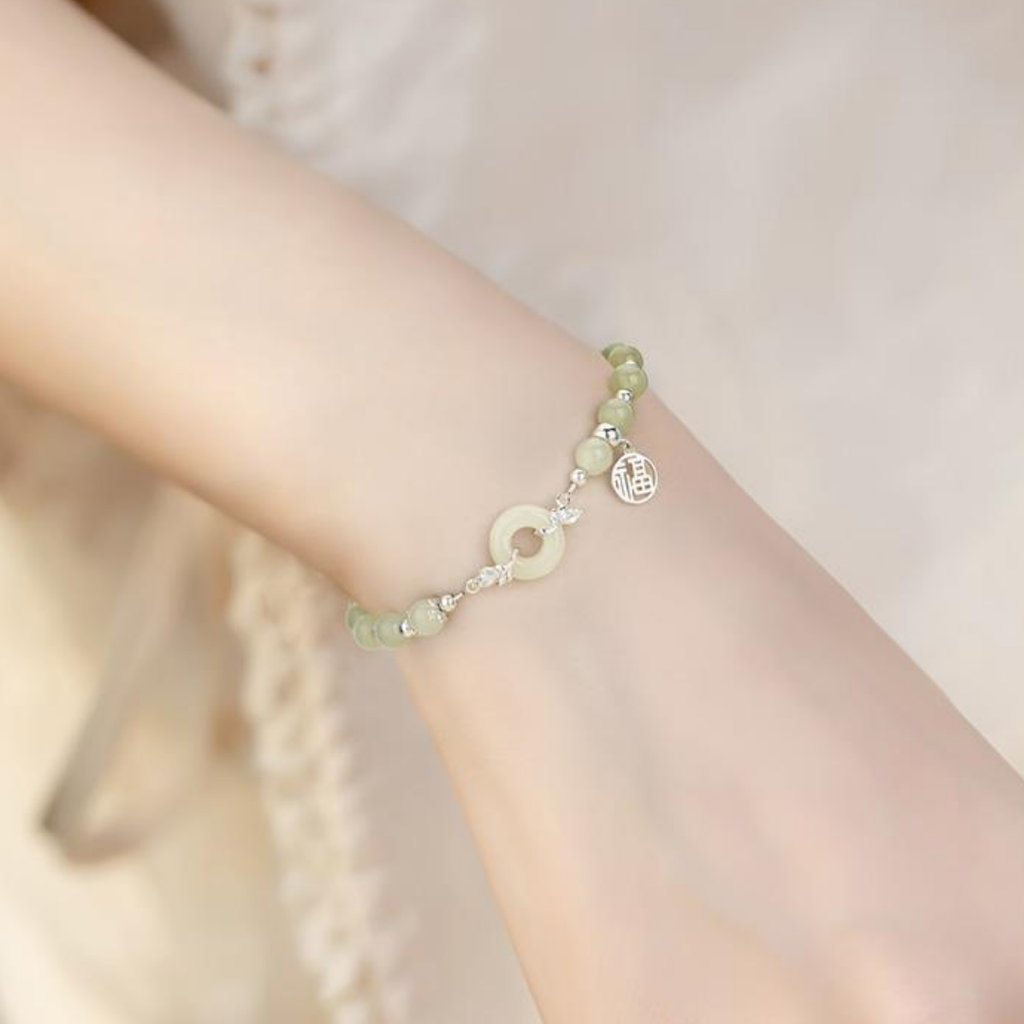 The Flourishing Path - Fuyun Hetian Jade Bracelet