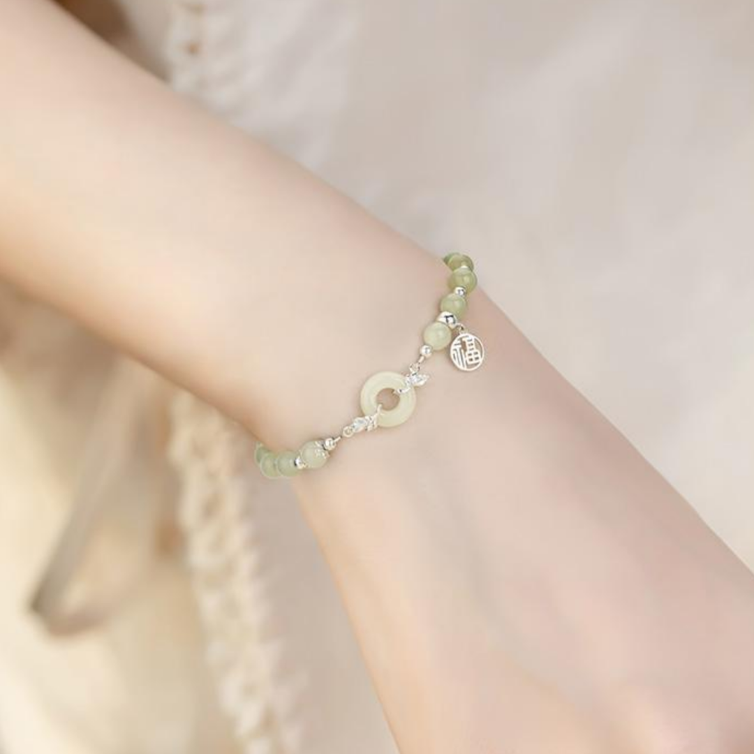 The Flourishing Path - Fuyun Hetian Jade Bracelet