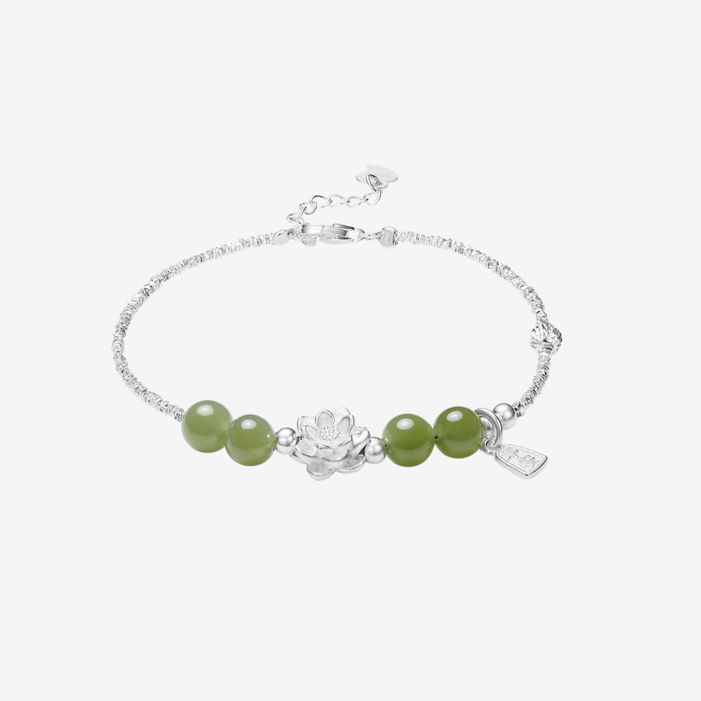 The Radiant Bloom - Hehua Hetian Jade Bracelet