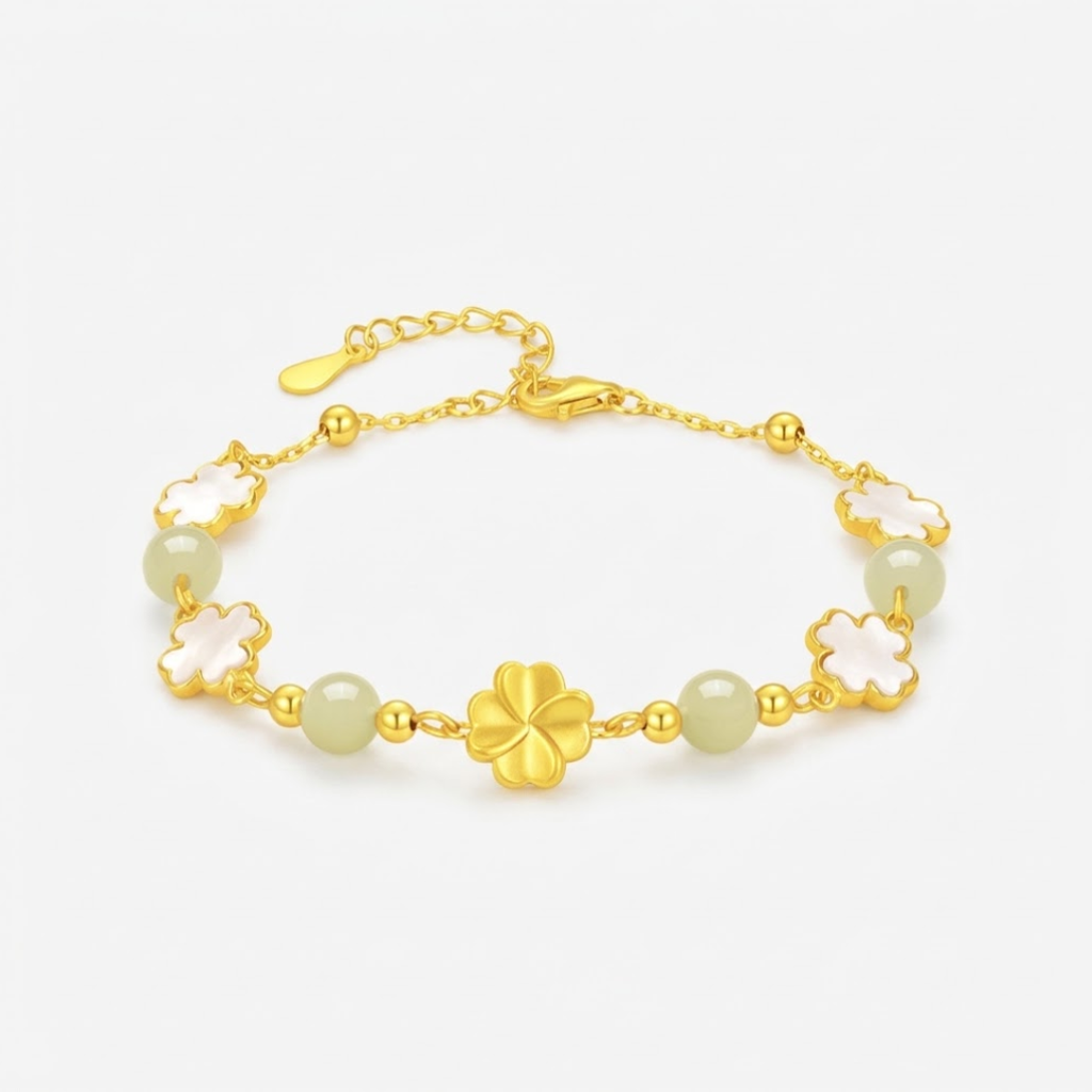 The Fourth Leaf - Jiyun Hetian Jade Bracelet