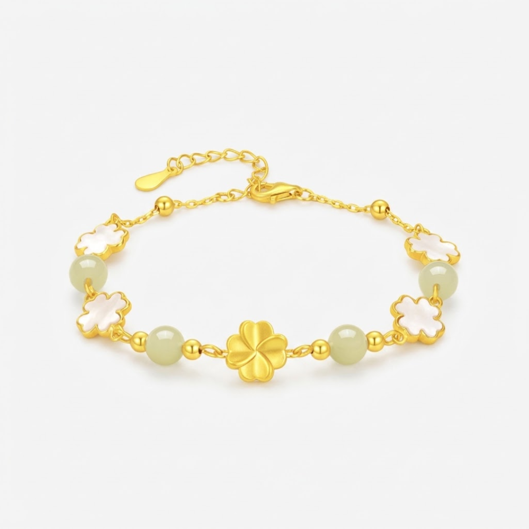 The Fourth Leaf - Jiyun Hetian Jade Bracelet