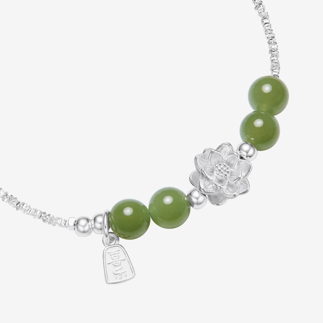 The Radiant Bloom - Hehua Hetian Jade Bracelet