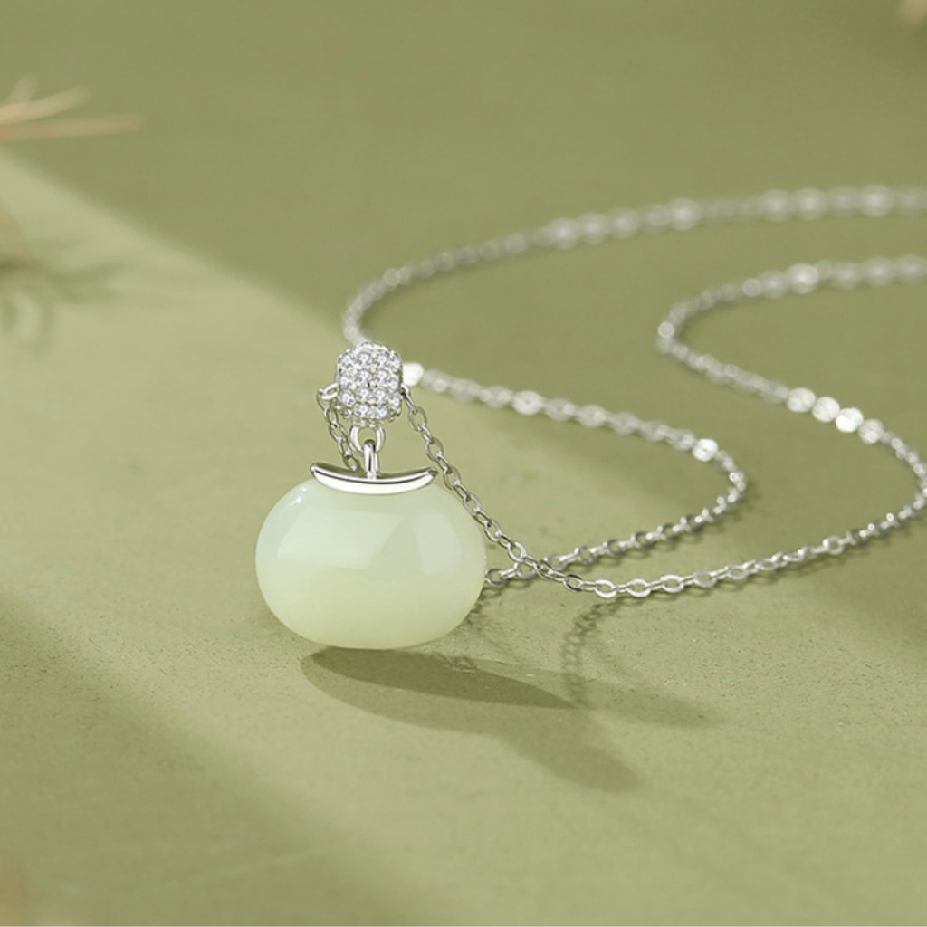The Held Breath - Xinxi Hetian Jade Necklace