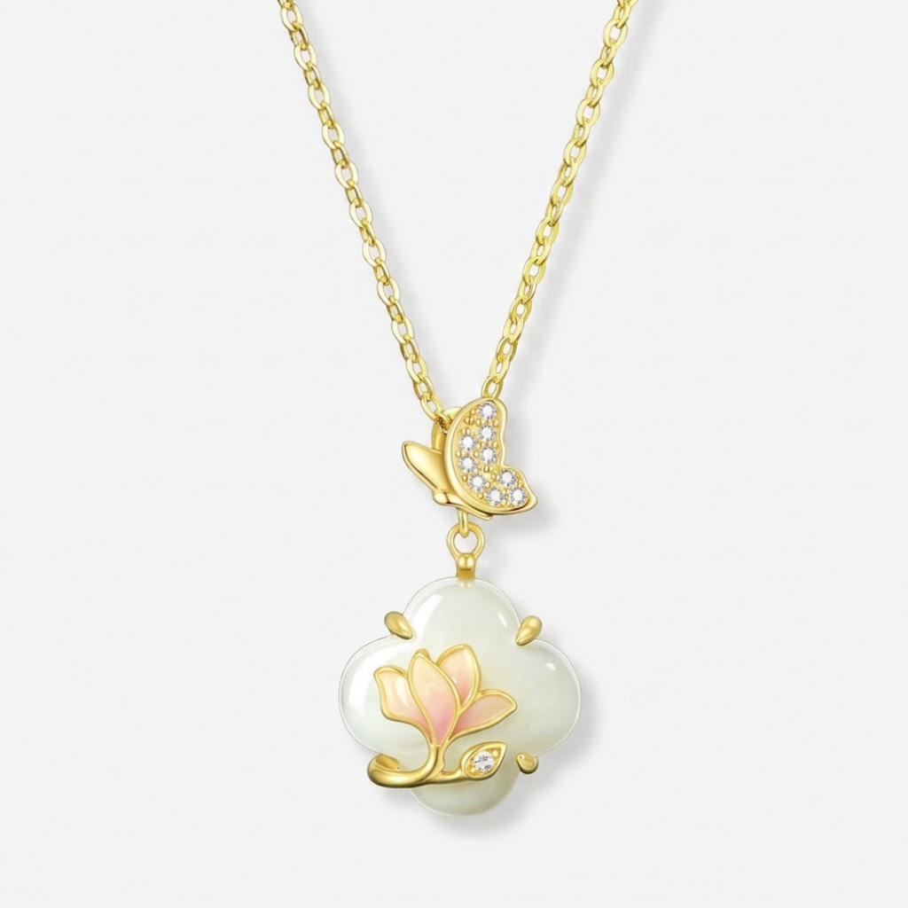 The First Bloom - Yulan Hetian Jade Necklace