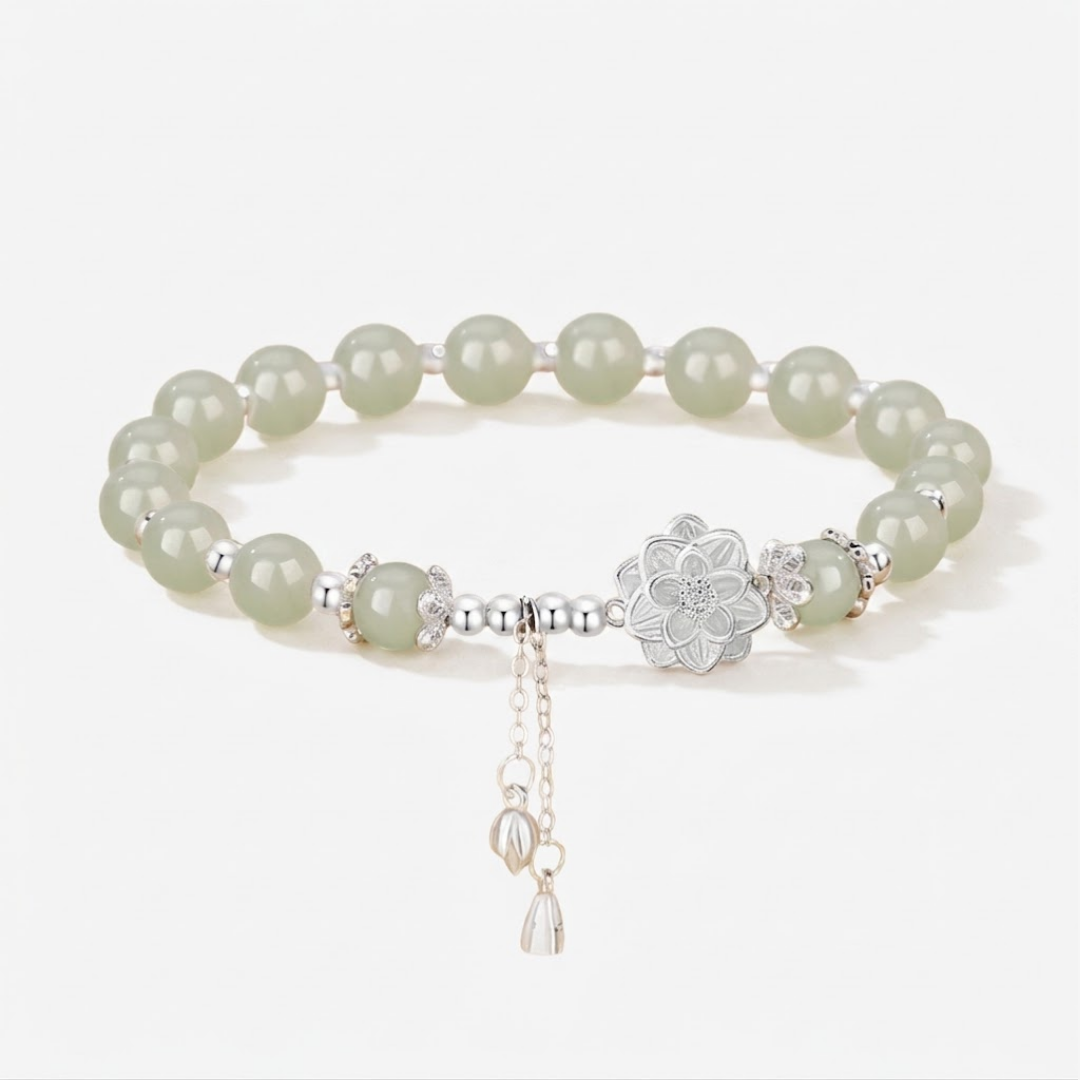 The Sacred Bloom - Lianxin Hetian Jade Bracelet