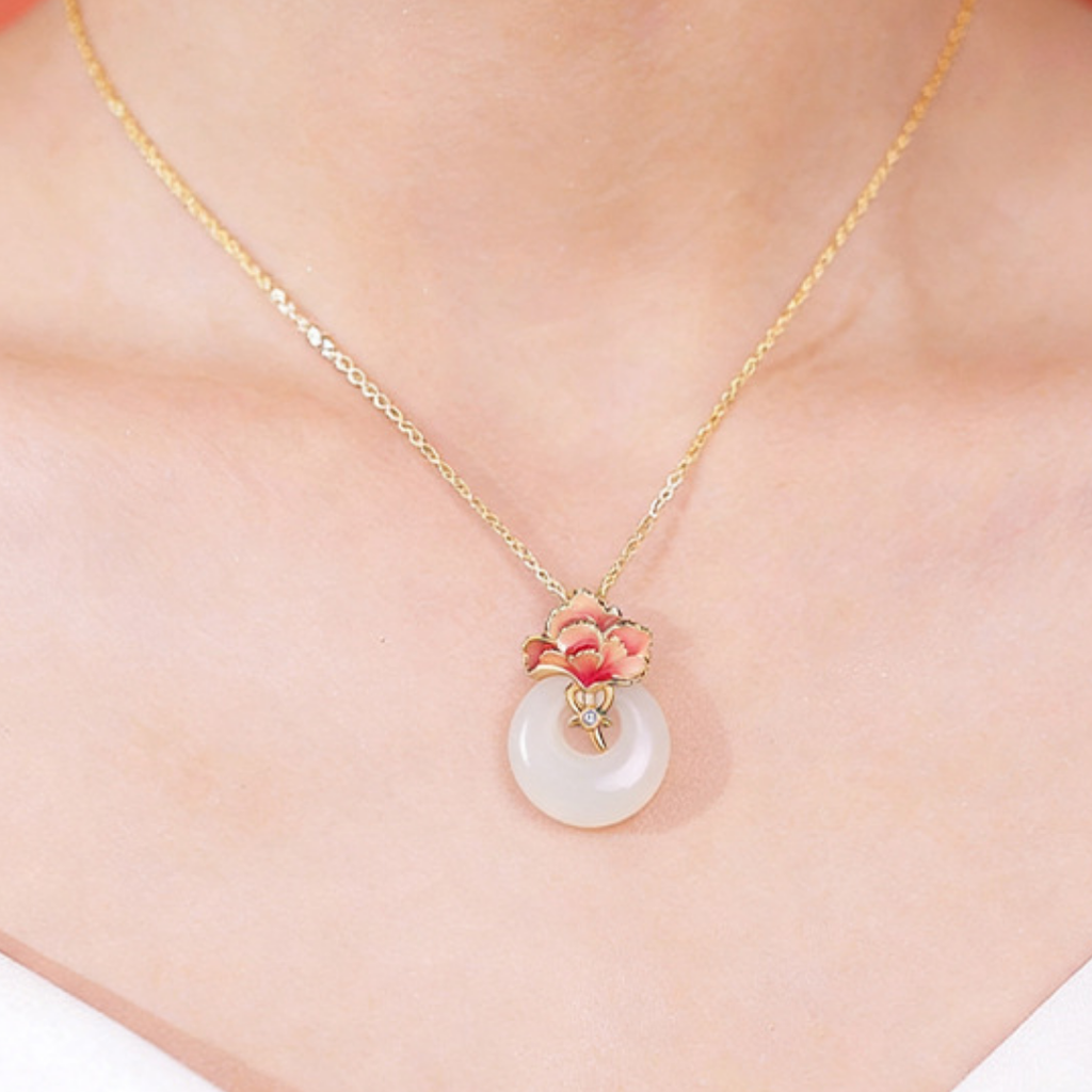 The Winter Bloom - Kangxin Hetian Jade Necklace
