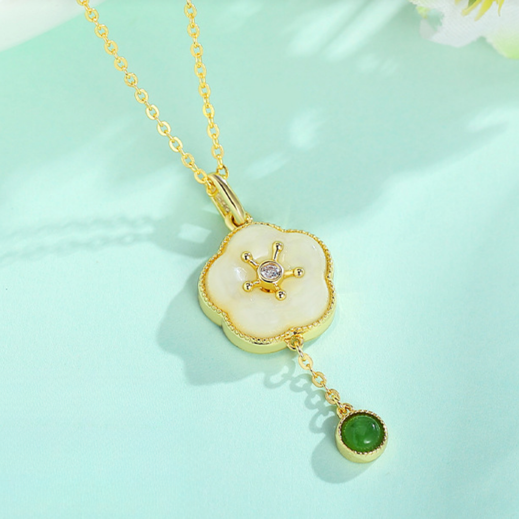 The Hidden Spring - Taohua Hetian Jade Necklace