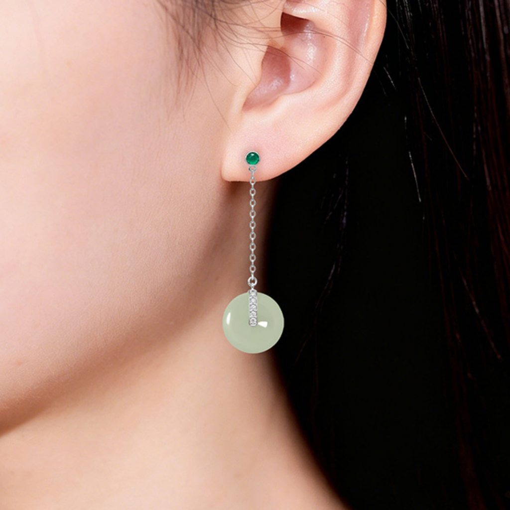 The Small Omen - Ruian Hetian Jade Earrings