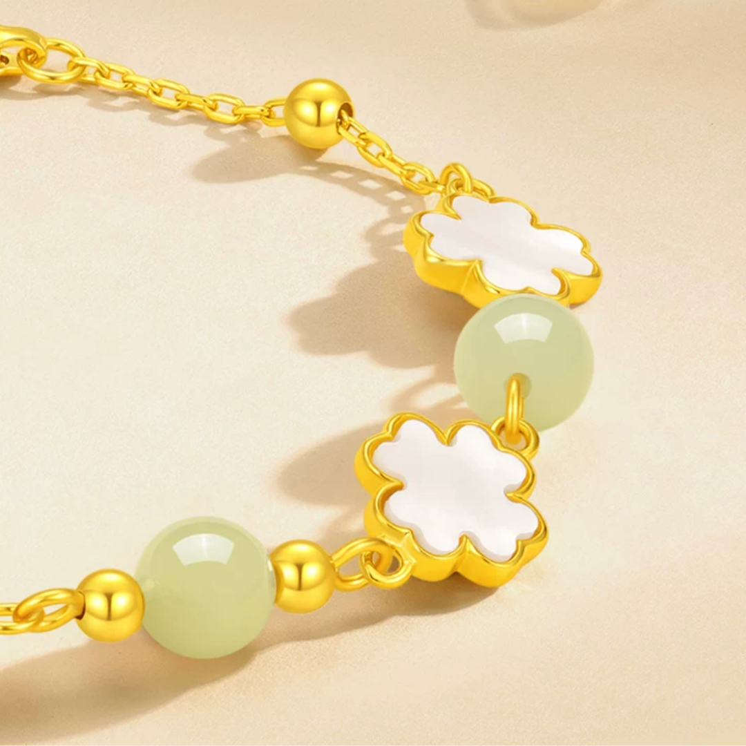 The Fourth Leaf - Jiyun Hetian Jade Bracelet