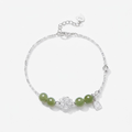 The Radiant Bloom - Hehua Hetian Jade Bracelet