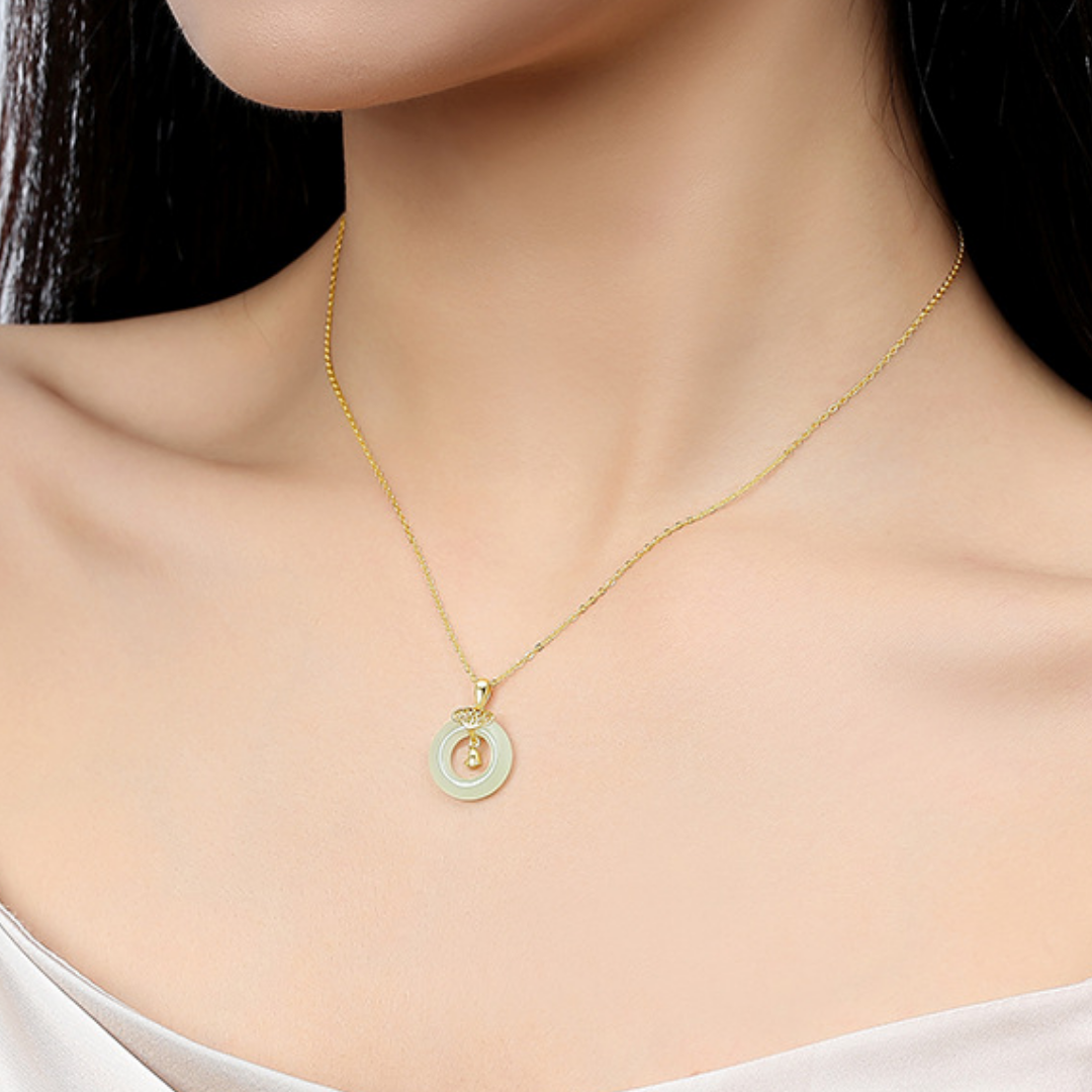 The Sacred Chime - Xiangyun Hetian Jade Necklace