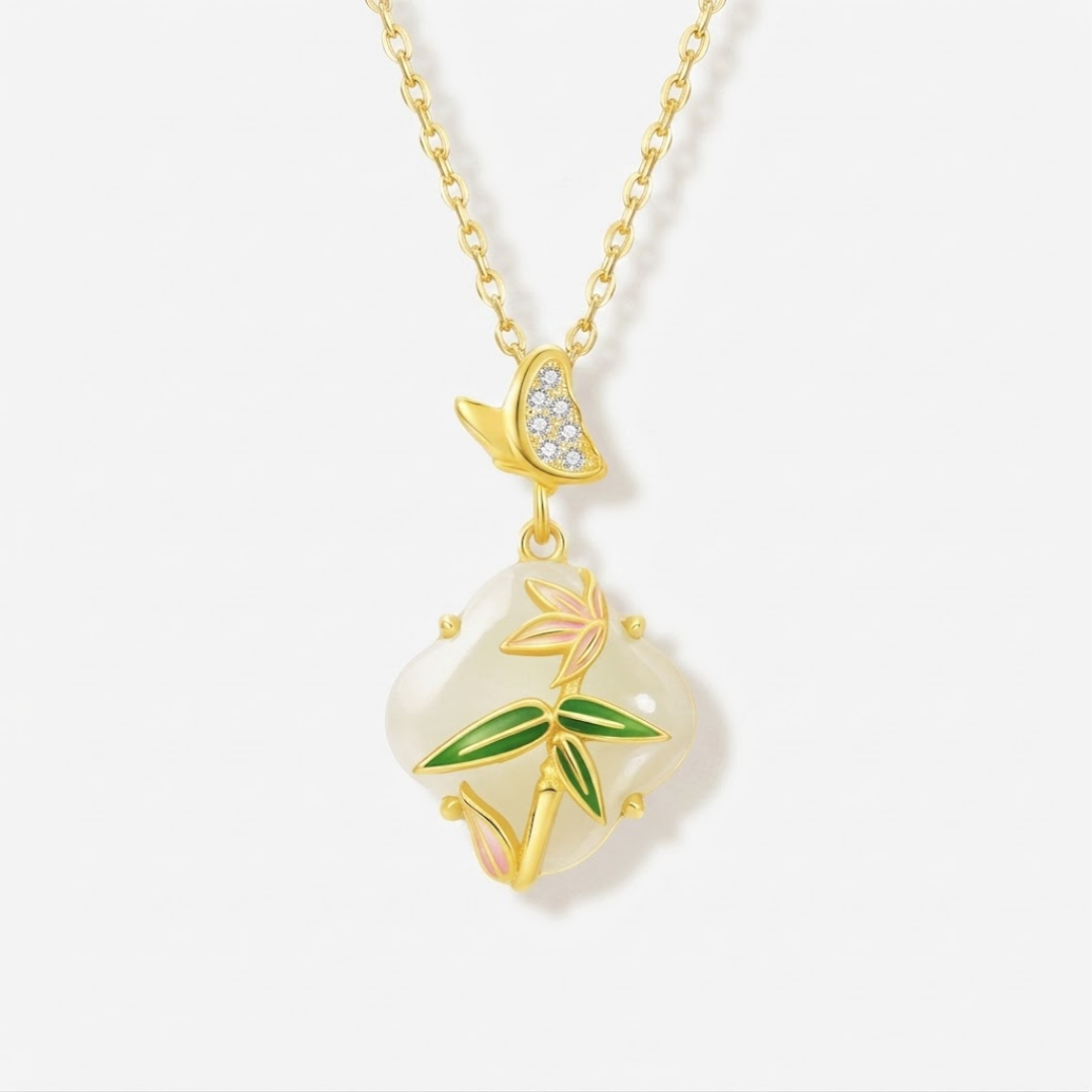 The Painted Shadow - Zhuying Hetian Jade Necklace