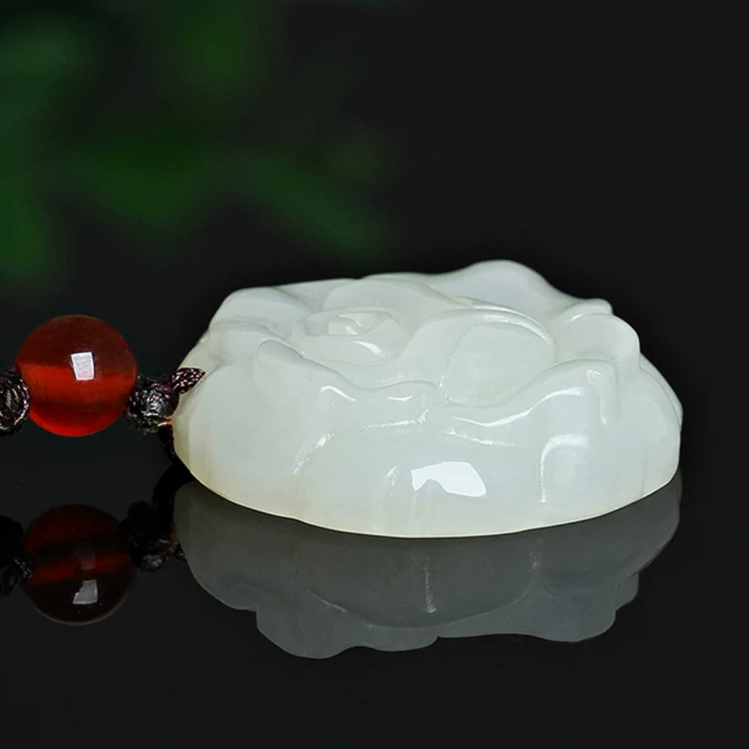 The Carved Rose - Meigui Hetian Jade Necklace