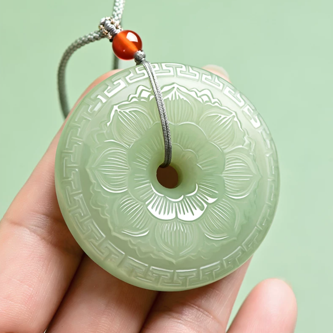 The Full Bloom - Furong Hetian Jade Necklace
