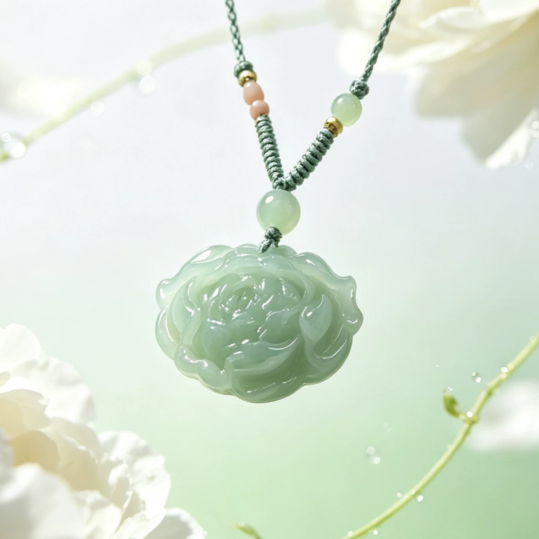 The Noble Bloom - Fugui Hetian Jade Necklace