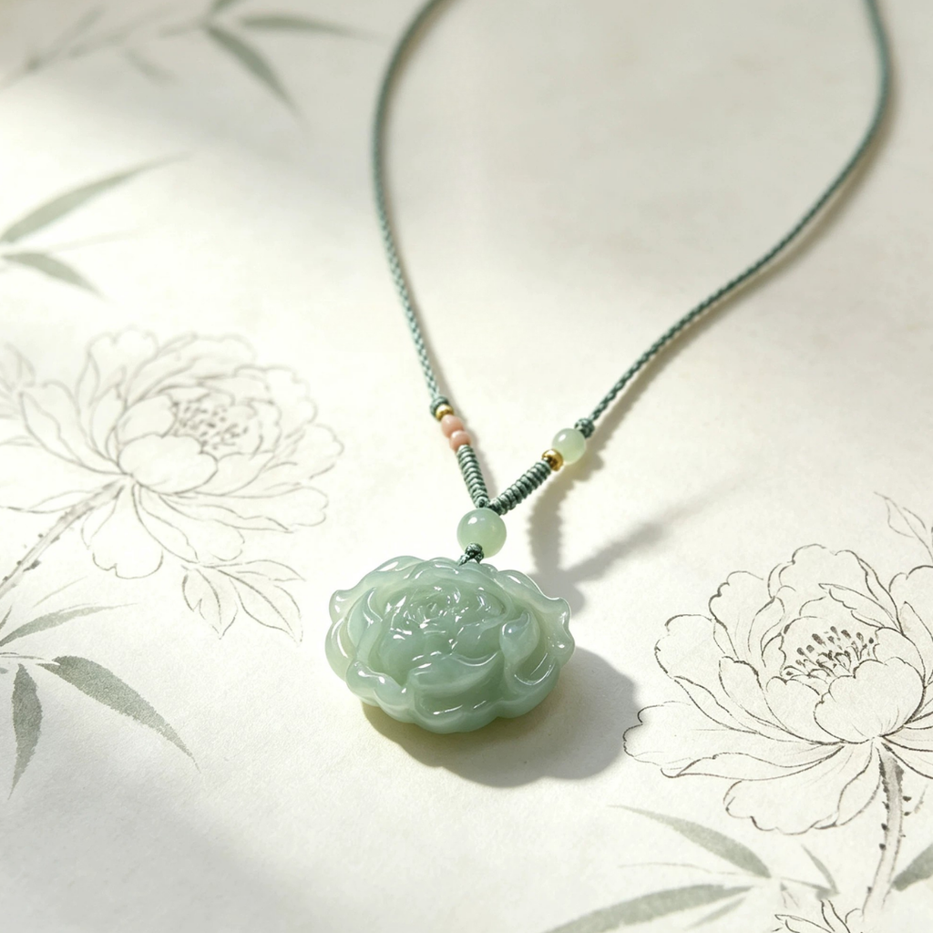 The Noble Bloom - Fugui Hetian Jade Necklace