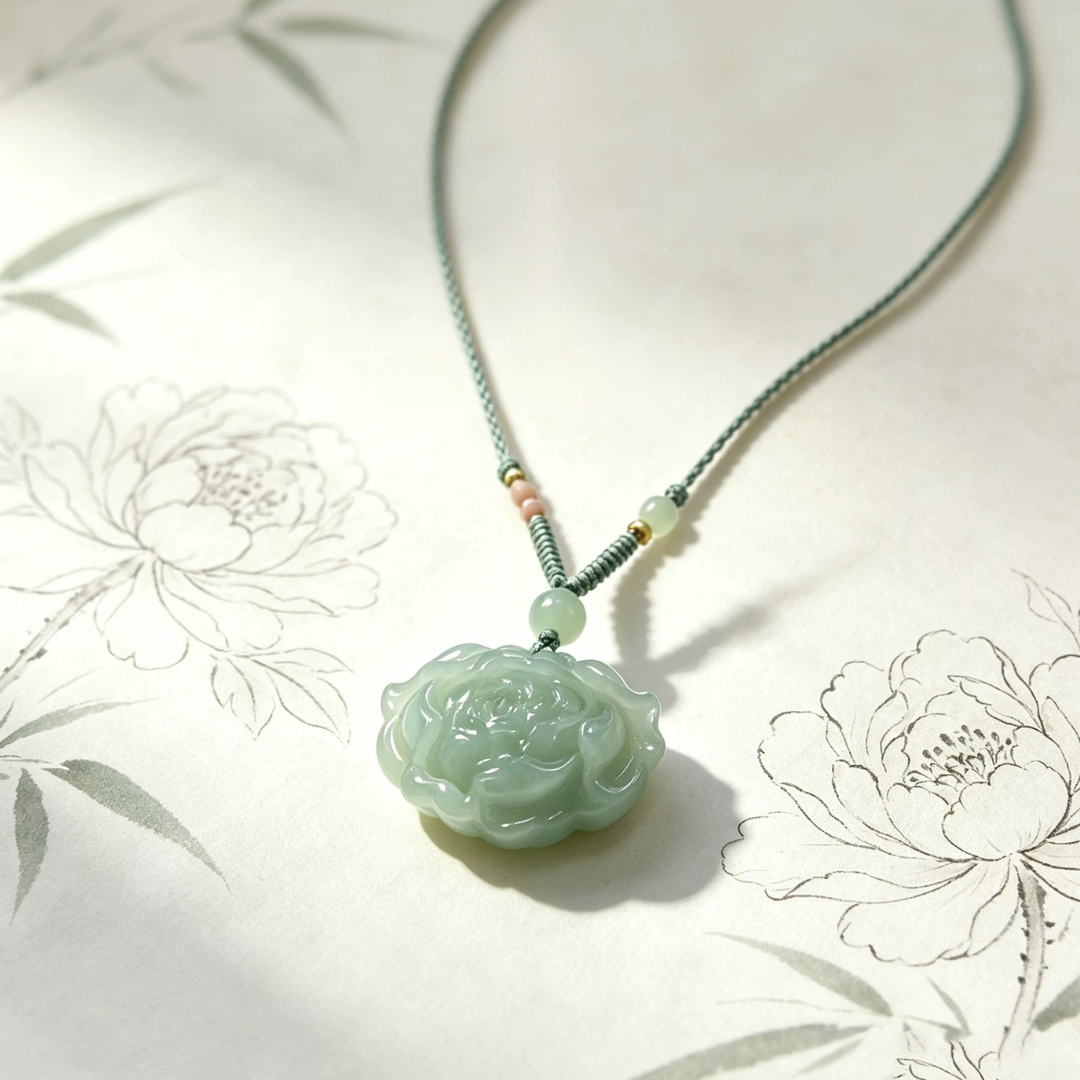 The Noble Bloom - Fugui Hetian Jade Necklace