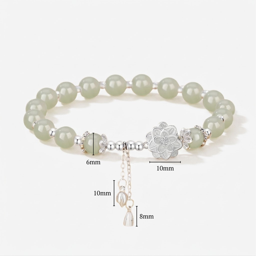 The Sacred Bloom - Lianxin Hetian Jade Bracelet