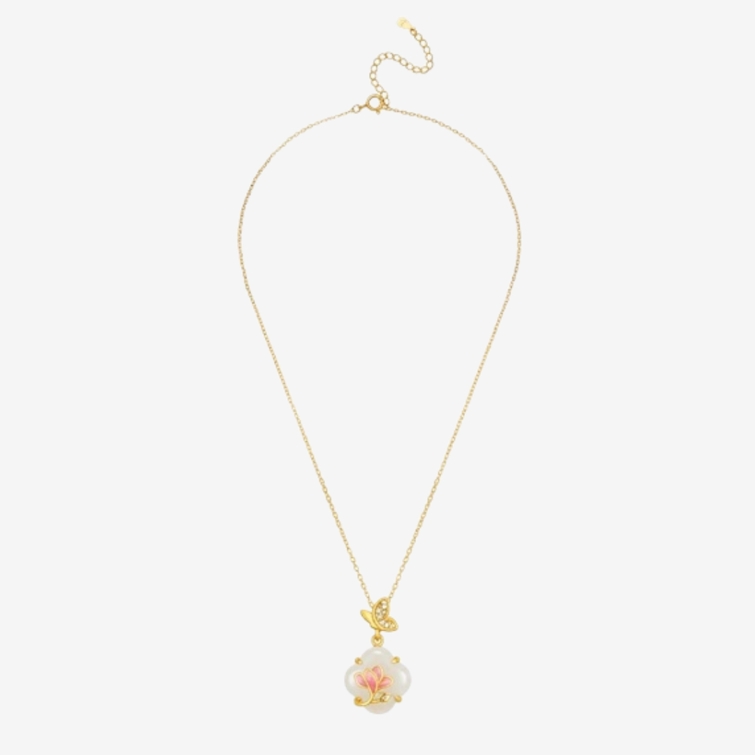 The First Bloom - Yulan Hetian Jade Necklace