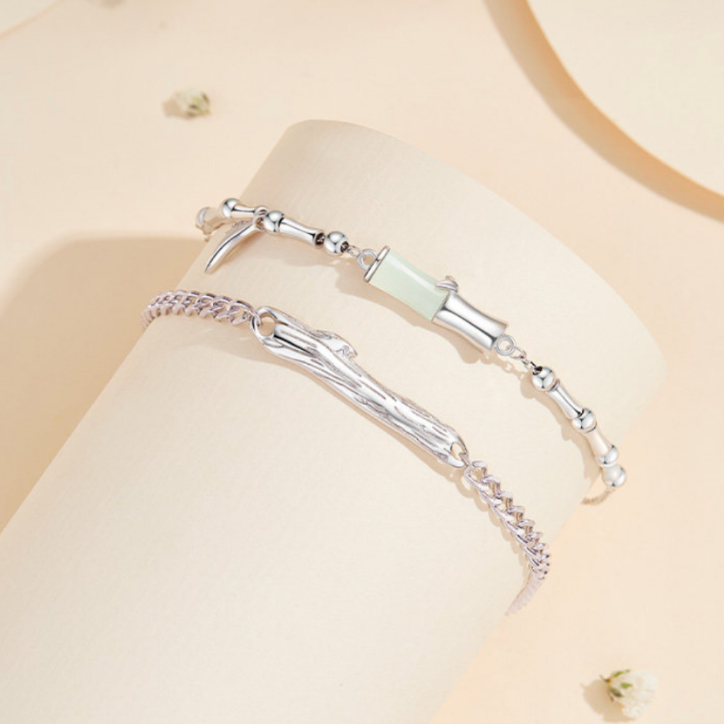 The Steadfast Rhythm - Zhuyin Hetian Jade Bracelet