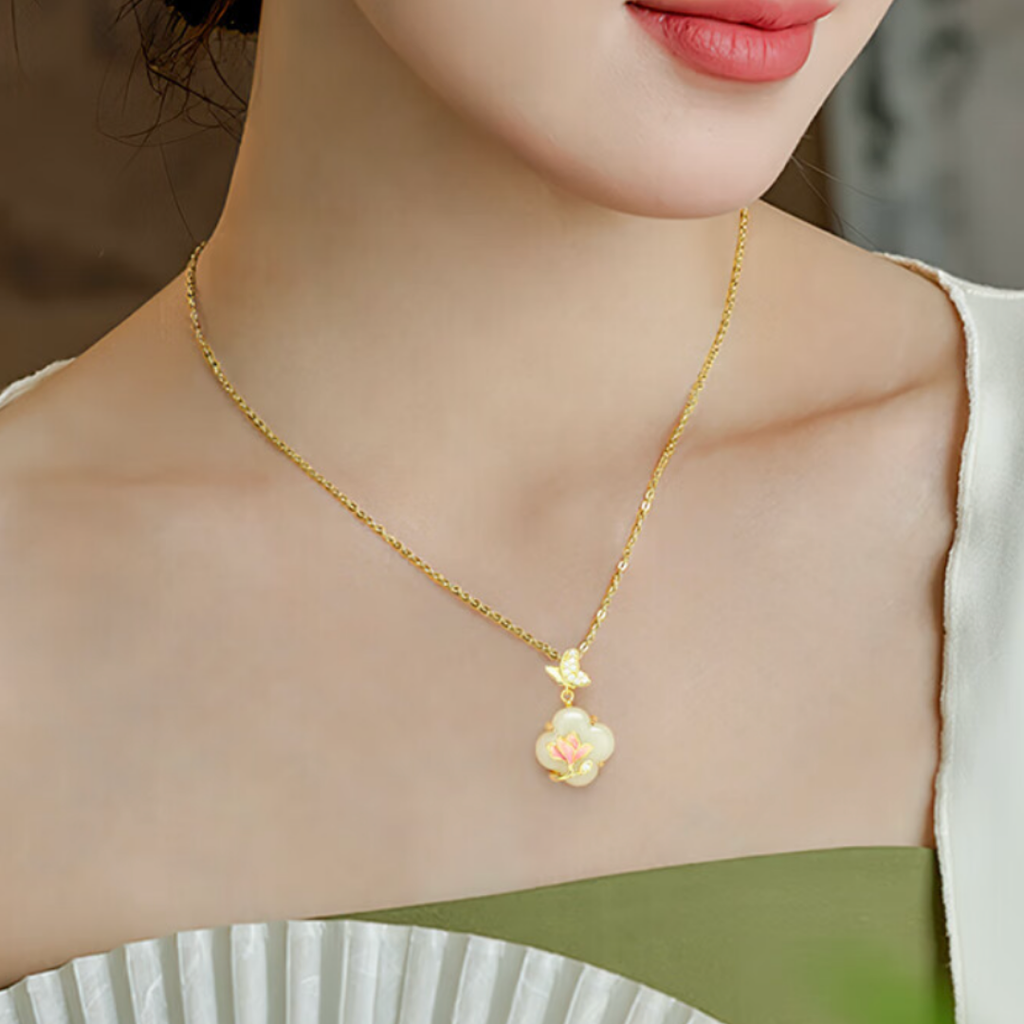 The First Bloom - Yulan Hetian Jade Necklace