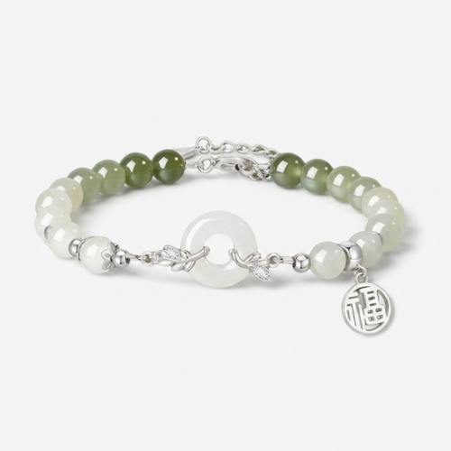The Flourishing Path - Fuyun Hetian Jade Bracelet