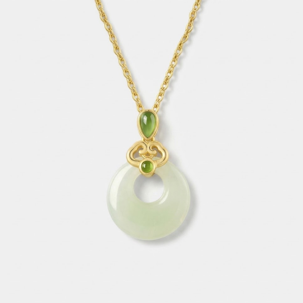 The Tranquil Halo - Ningxiang Hetian Jade Necklace