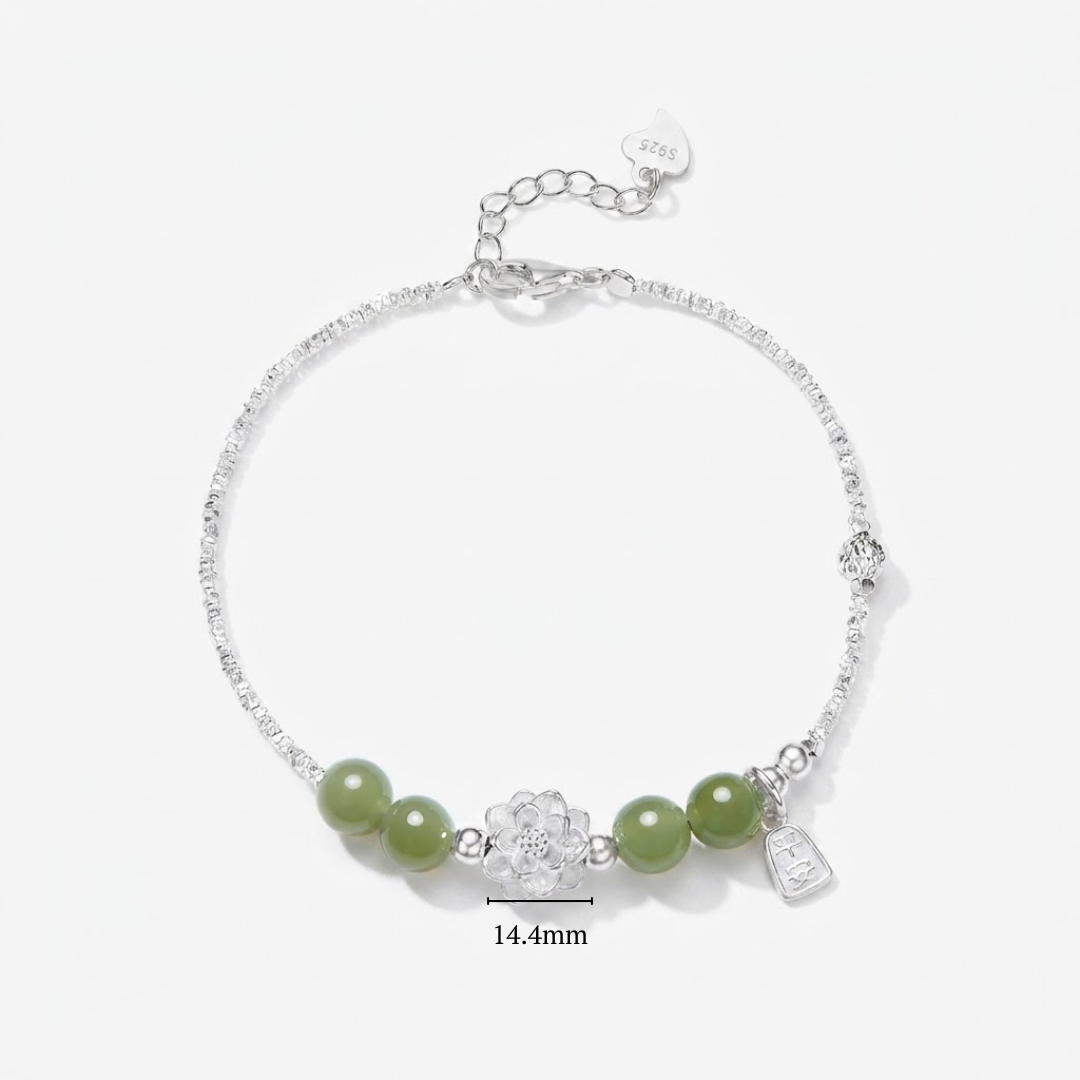The Radiant Bloom - Hehua Hetian Jade Bracelet