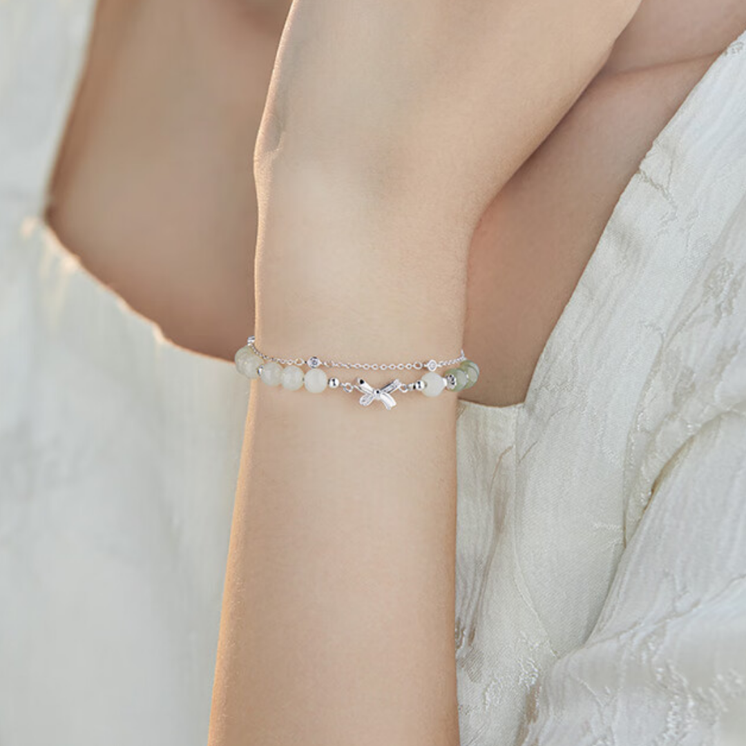 The Unity Knot - Tongxin Hetian Jade Bracelet