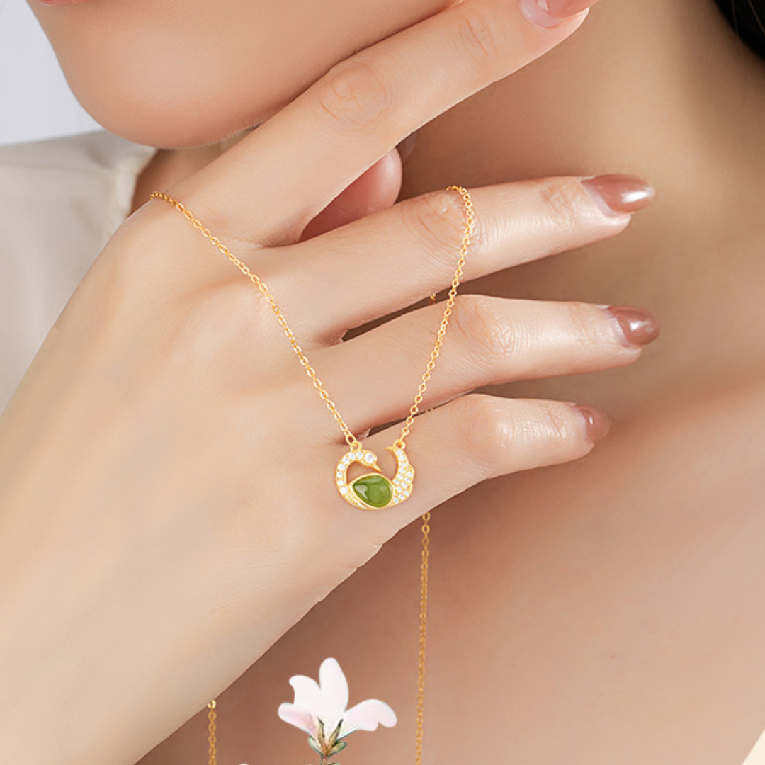 The Swan's Ambition - Tianer Hetian Jade Necklace
