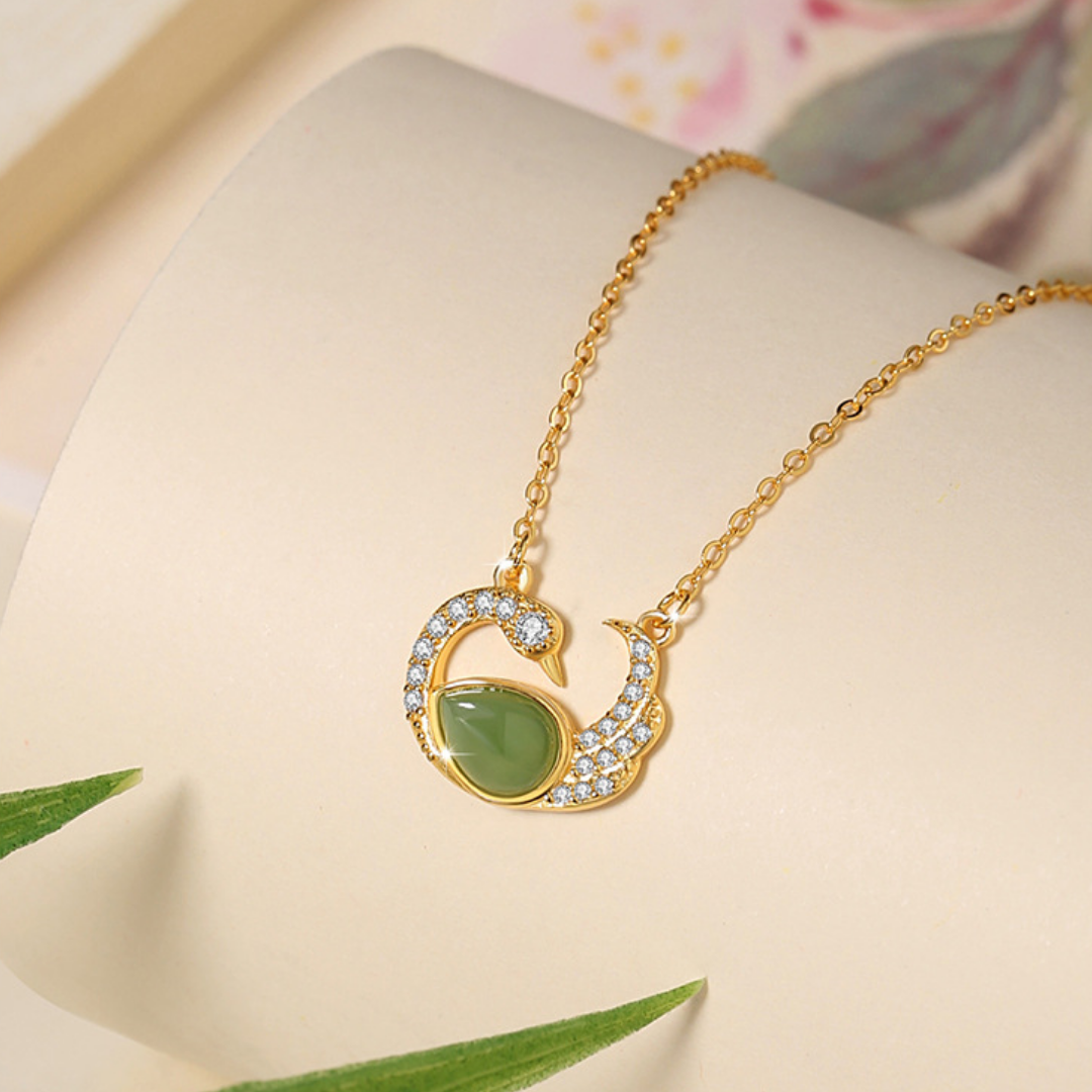 The Swan's Ambition - Tianer Hetian Jade Necklace