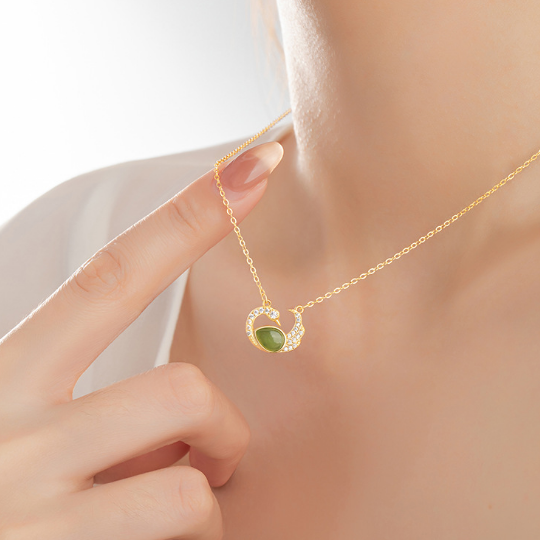 The Swan's Ambition - Tianer Hetian Jade Necklace