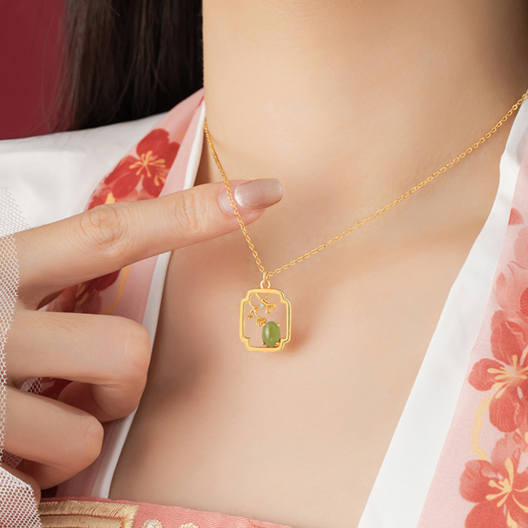 The Framed View - Chuangyun Hetian Jade Necklace