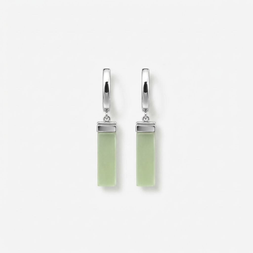 The Upright Tablet - Wenyu Hetian Jade Earrings