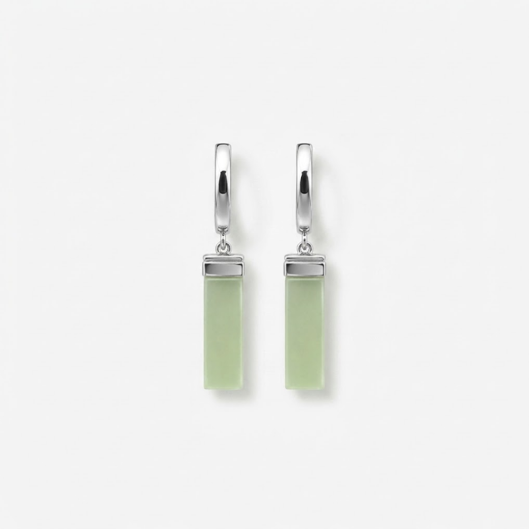 The Upright Tablet - Wenyu Hetian Jade Earrings