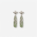 The Unwitnessed Bloom - Qinglan Hetian Jade Earrings