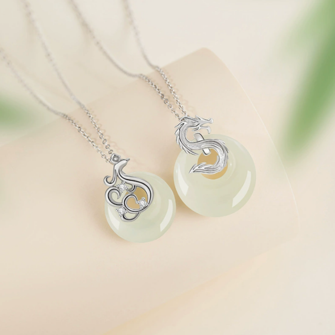 The Paired Force - Longfeng Hetian Jade Necklace