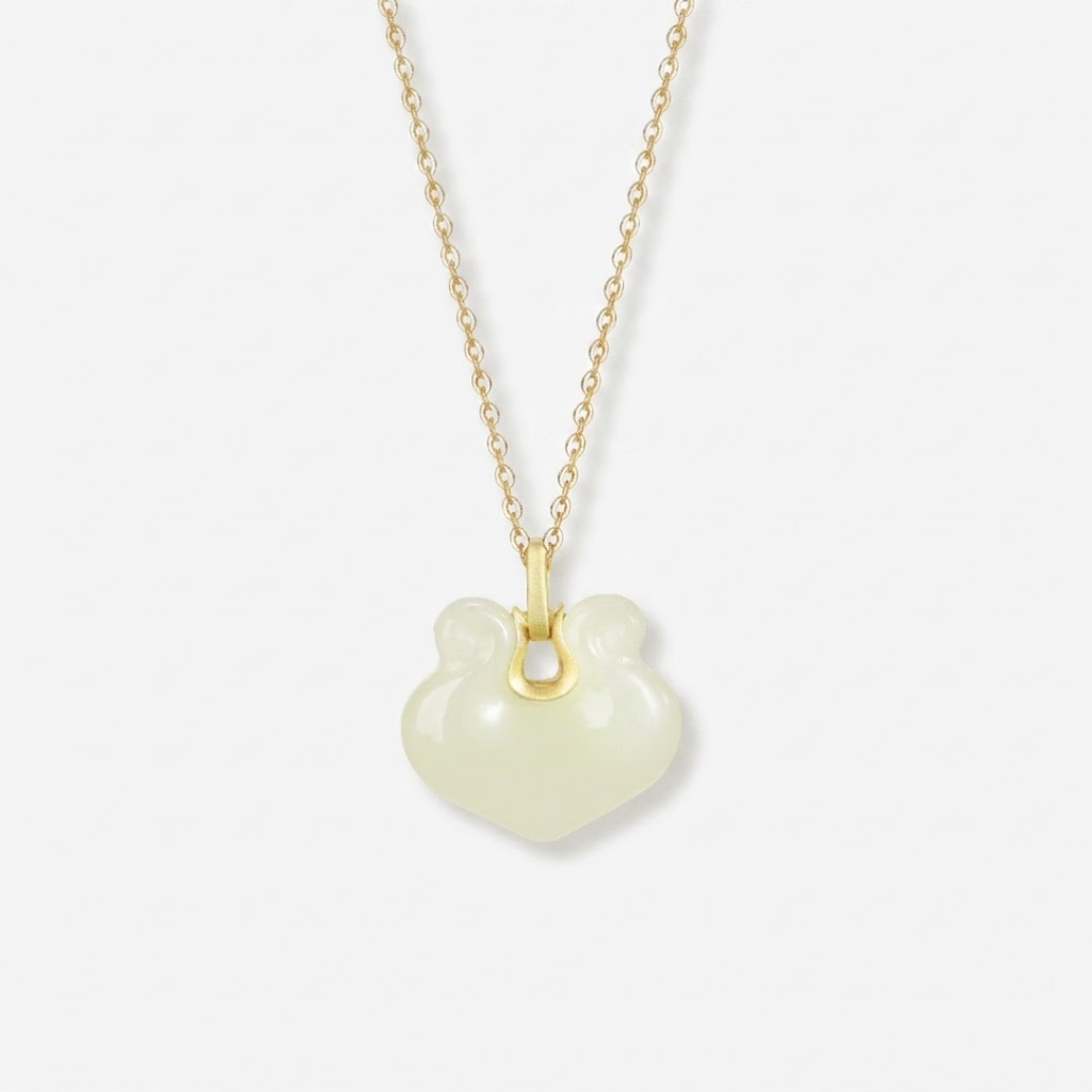 The Locked Blessing - Changming Hetian Jade Necklace