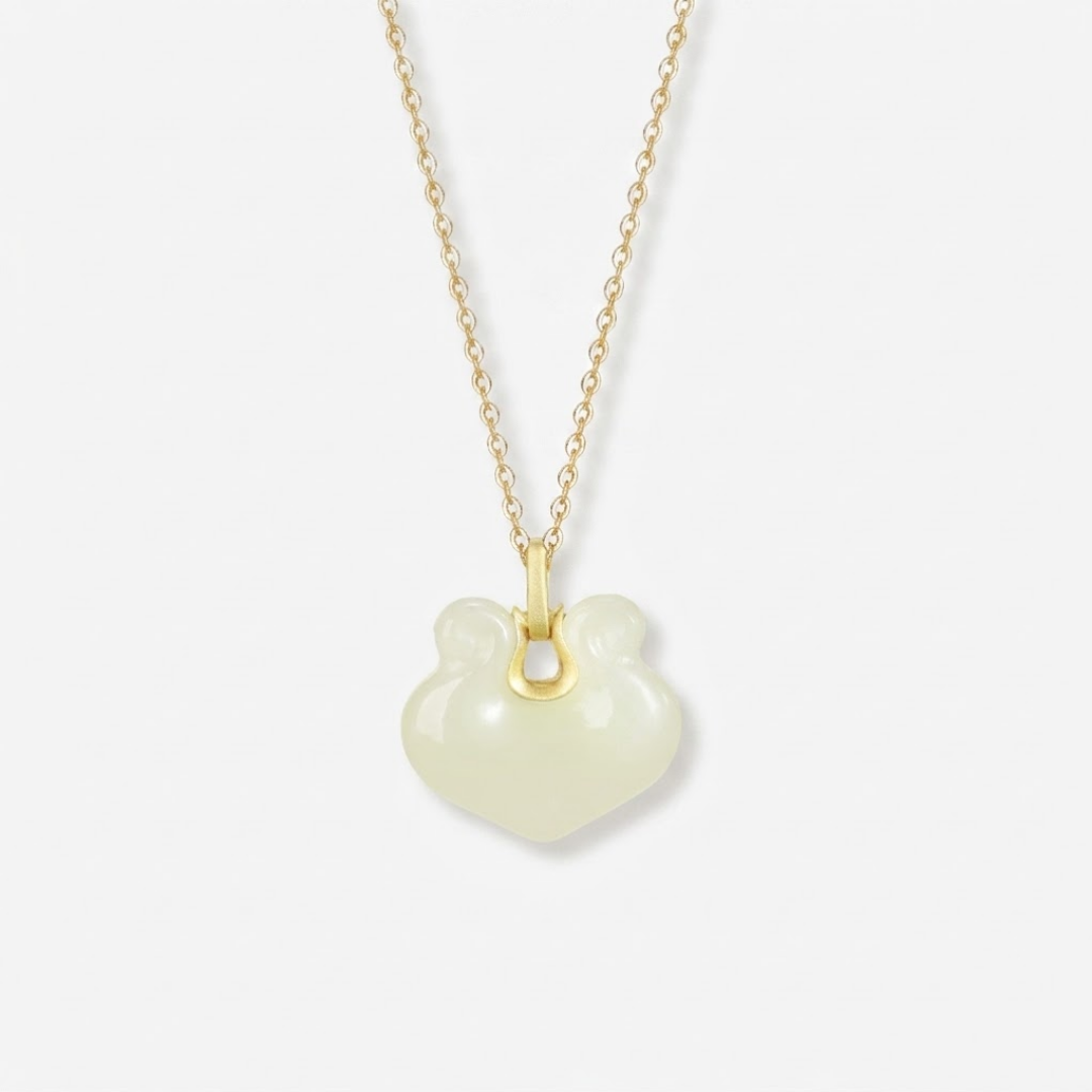 The Locked Blessing - Changming Hetian Jade Necklace