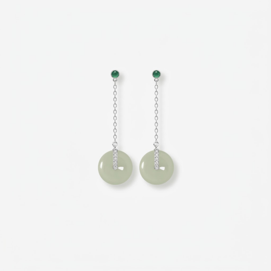 The Small Omen - Ruian Hetian Jade Earrings