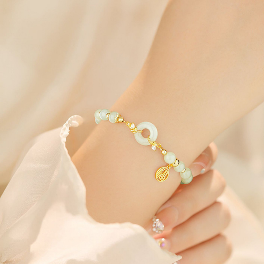 The Flourishing Path - Fuyun Hetian Jade Bracelet