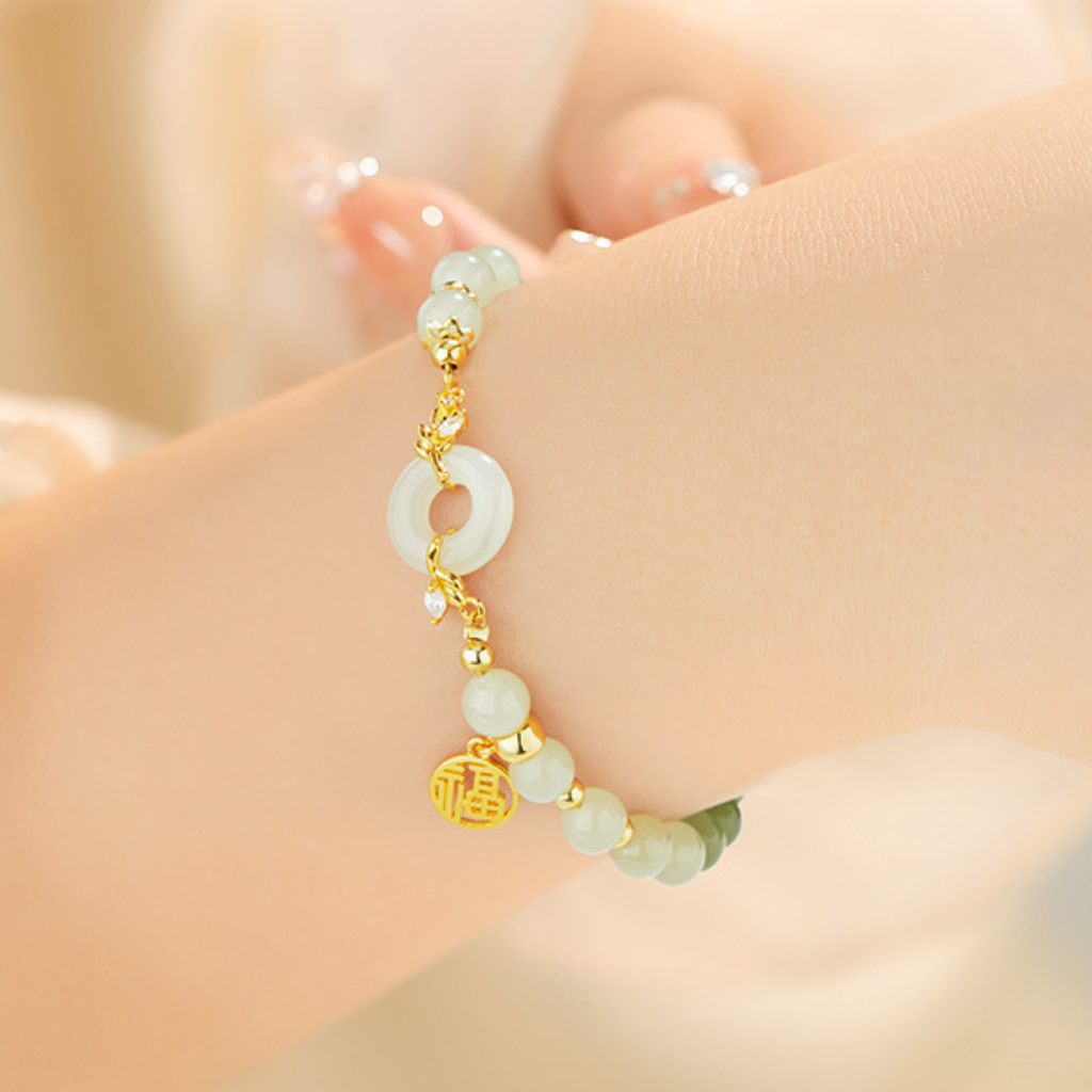 The Flourishing Path - Fuyun Hetian Jade Bracelet