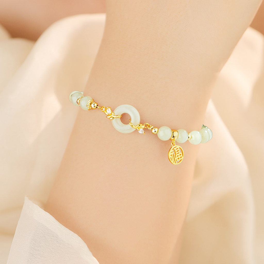 The Flourishing Path - Fuyun Hetian Jade Bracelet