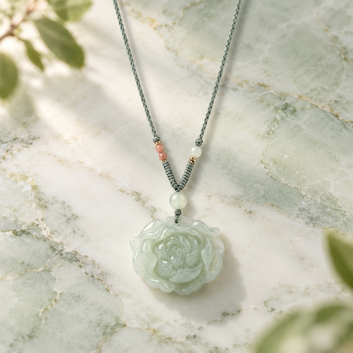 The Noble Bloom - Fugui Hetian Jade Necklace